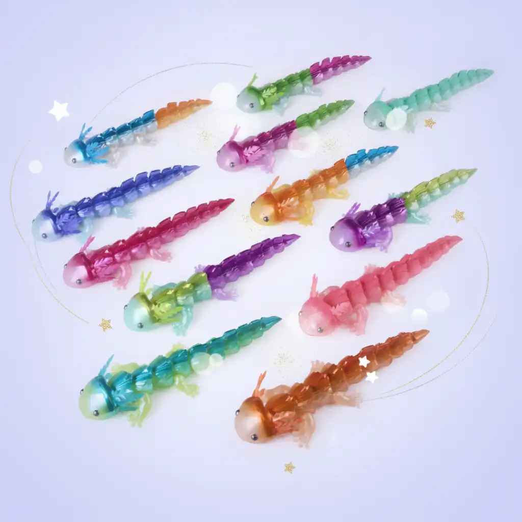Découvrez toutes les possibilités de positionnement de votre nouvel axolotl.